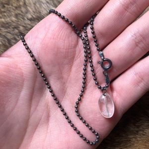 Vintage oxidized sterling silver Italian ball chain